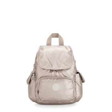 Kipling City Pack Mini Metallic Rugzak Beige | NL 1724HA